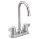 Moen Brushed Chrome Two Lever Handle Bar Faucet 