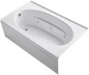 72 x 42 in. 3 Wall Alcove Acrylic Bathtub with Integral Apron, Left Hand Drain and Heater in White