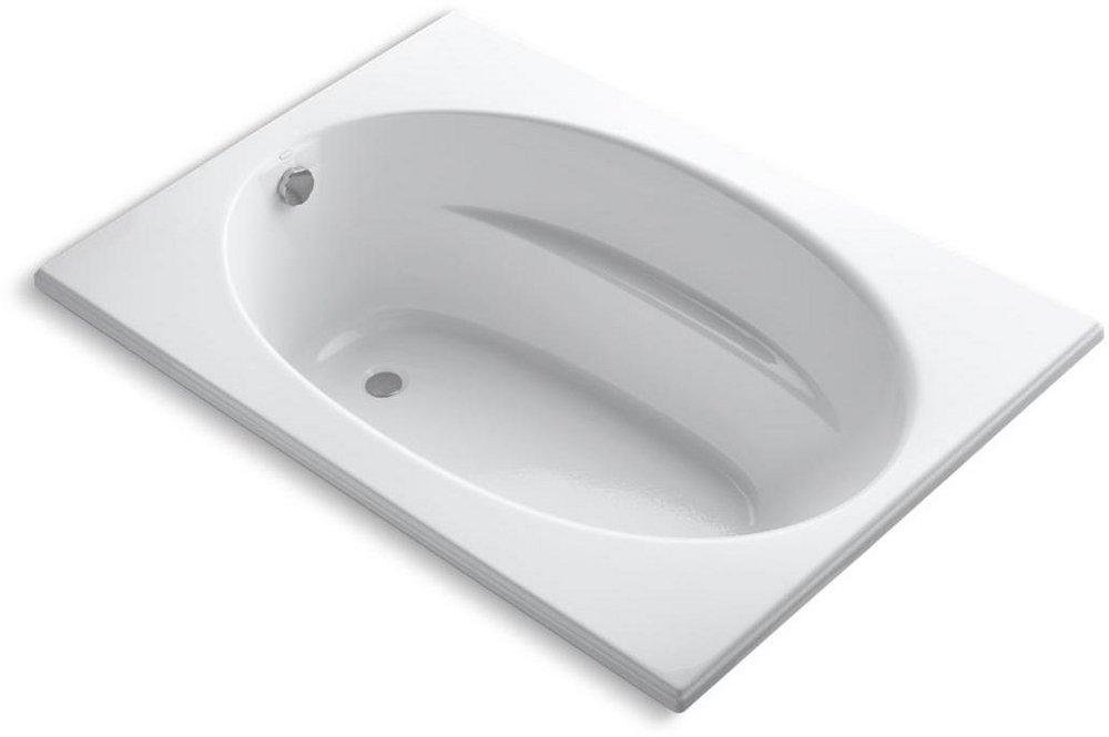KOHLER White 60 x 42 in. Soaker Drop-In Bathtub with Reversible Drain 