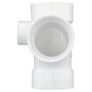 White PVC DWV Sanitary Tee with 2 