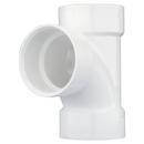 White PVC DWV Sanitary Tee with 2 