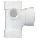 White PVC DWV Sanitary Tee with 2 