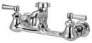 Wall Mount Service Sink Faucet with Double Lever Handle and 5-3/8 in. Spout Reach in Polished Chrome