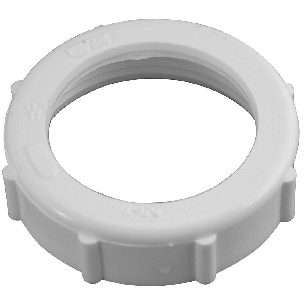 Keeney White 1-1/2 in. PVC Slip-Joint Nut 