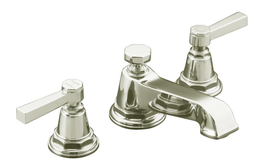 KOHLER Vibrant&reg; Polished Nickel Two Handle Widespread Bathroom Sink Faucet 