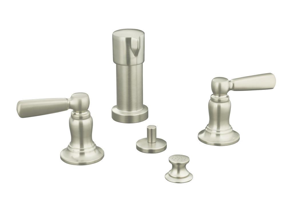KOHLER Vibrant&reg; Brushed Nickel Double Lever Handle Bidet Faucet 