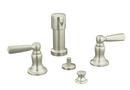 KOHLER Vibrant&reg; Brushed Nickel Double Lever Handle Bidet Faucet 