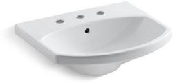 22-3/4 in. Rectangular Vitreous China Pedestal Bathroom Sink in White