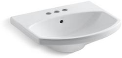 22-3/4 in. Rectangular Vitreous China Pedestal Bathroom Sink in White