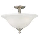 11-1/2 x 15-1/2 in. 100 W 3-Light Medium Semi-Flush Mount Ceiling Fixture with Alabaster Glass in Brushed Nickel