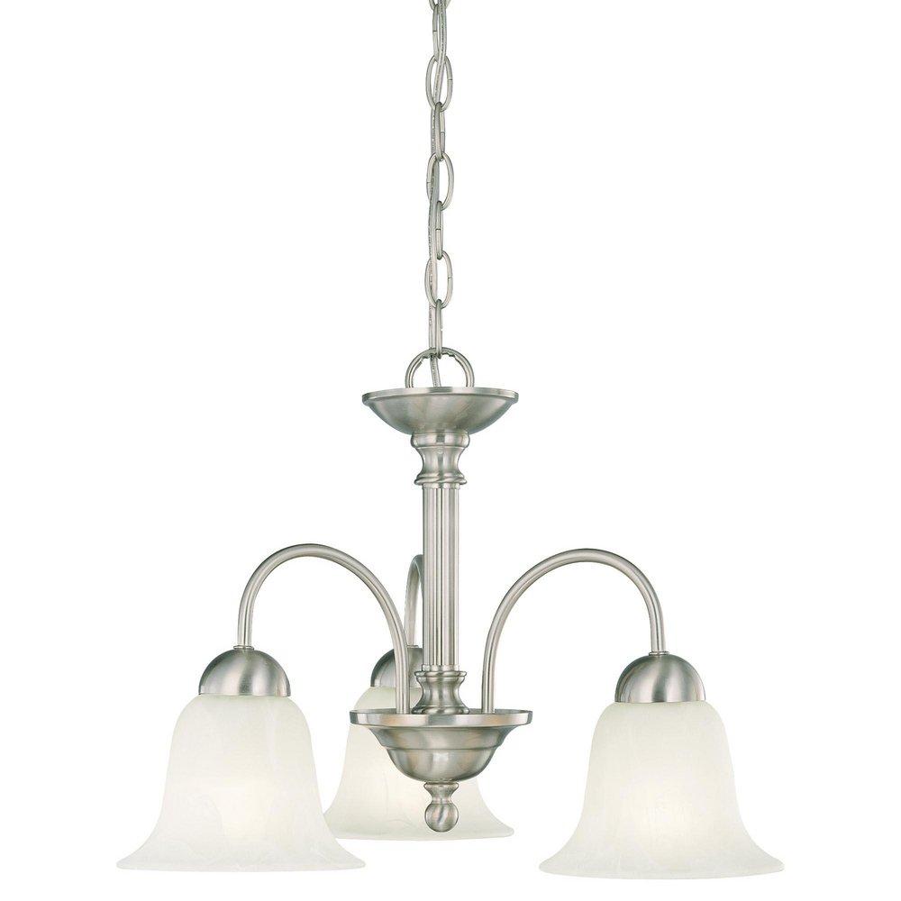 Thomas Lighting Brushed Nickel 14 in. 100 W 3-Light Medium Chandelier 