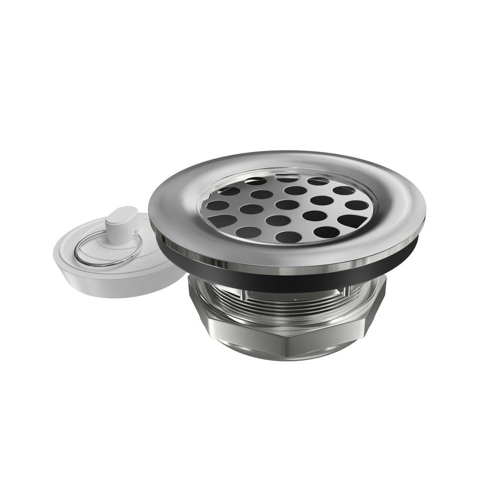 PROFLO&reg; Stainless Steel Flat Top Junior Strainer with Plug 
