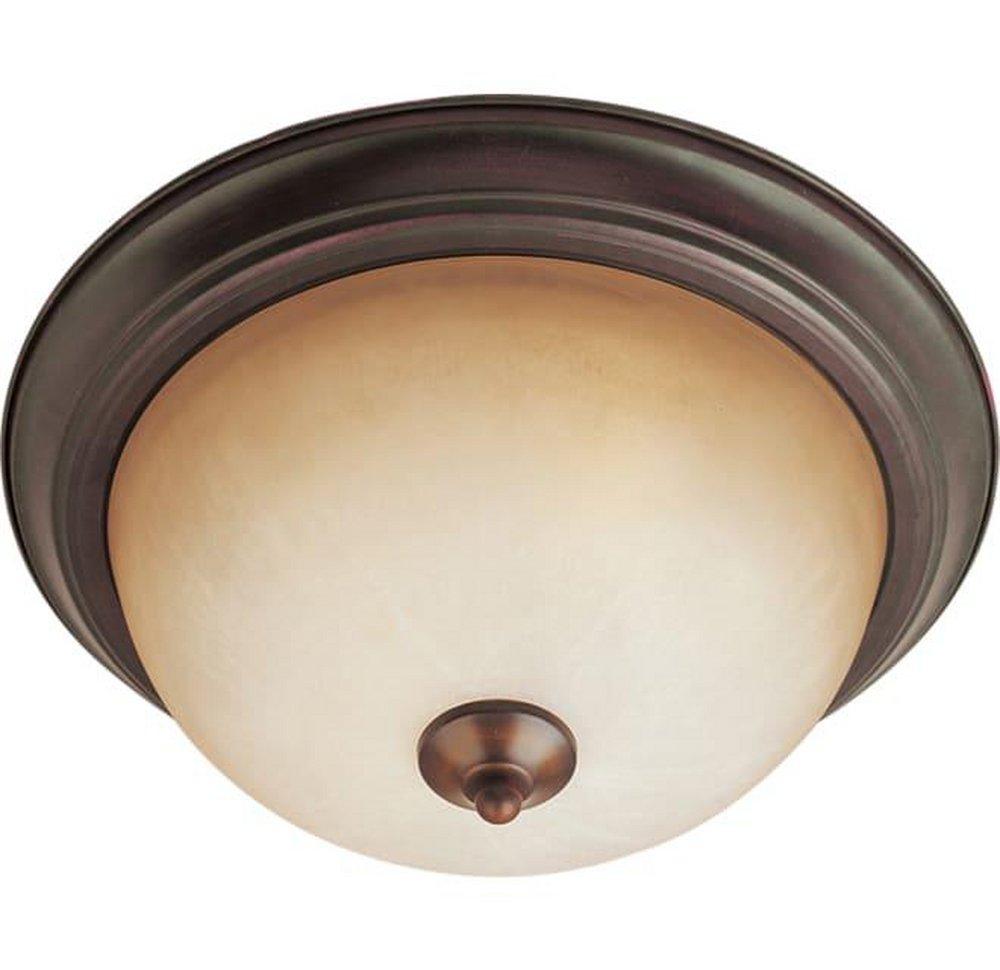 Maxim Lighting&reg; Oil Rubbed Bronze 13-1/2 in. 2-Light Flushmount with Wilshire Glass Shade 
