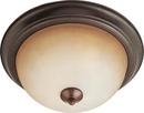 13-1/2 in. 2-Light Flushmount in Oil Rubbed Bronze with Wilshire Glass Shade