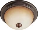 6 x 11-1/2 in. 60 W 1-Light Medium Flush Mount Ceiling Fixture with Wilshire Glass in Oil Rubbed Bronze