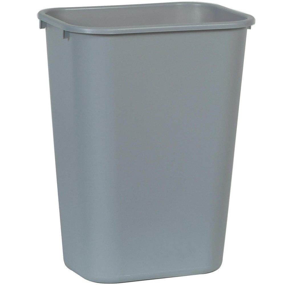 Rubbermaid Grey 10-1/4 gal Waste Basket Large Rectangular Trash Can 