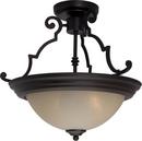 14 in. 2-Light Semi-Flushmount Ceiling Fixture in Oil Rubbed Bronze with Wilshire Glass Shade