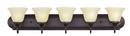 7 in. 100W 5-Light Bath Light in Oil Rubbed Bronze with Wilshire Glass Shade