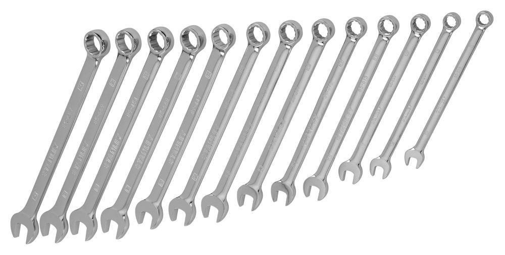 Stanley Polished Chrome Combination Wrench Set 