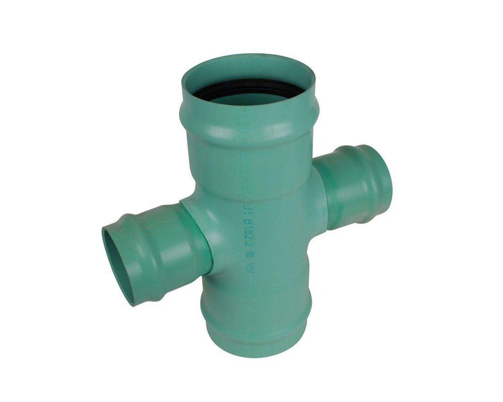 TRENCH TOUGH PLUS Gasket Sewer Reducing SDR 35 PVC Cross 