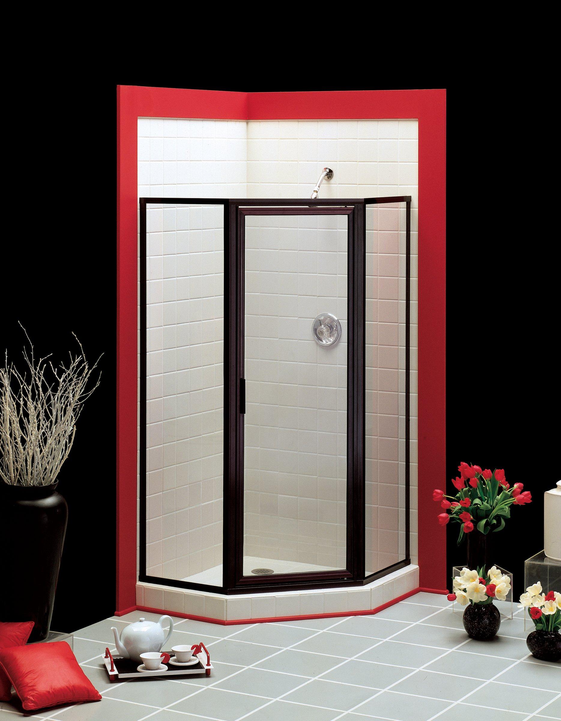 Basco Shower Enclosures Silver 65 x 22-5/8 in. Framed Shower Door with Obscure Glass 