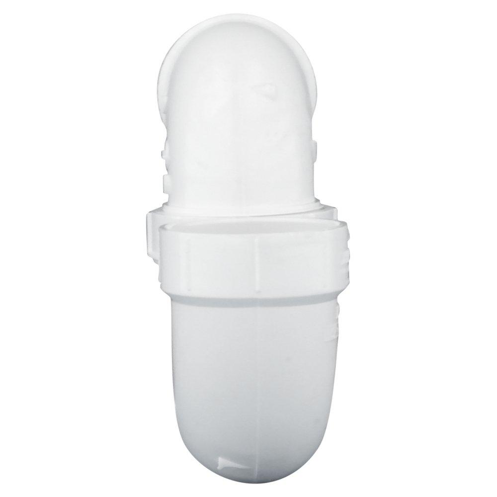 White PVC DWV Union P-Trap with Plastic Nut 