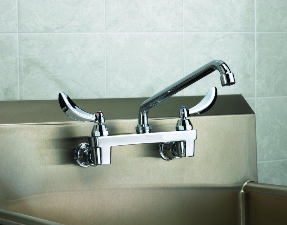 Delta Faucet Chrome Double Lever Handle Wall Mount 