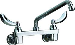 Double Lever Handle Wall Mount in Polished Chrome (Less Integral Check Stops)