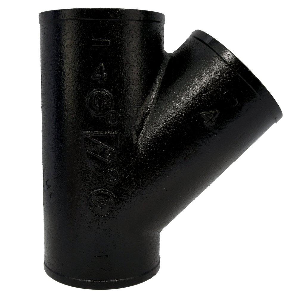 Black No Hub Cast Iron Wye 