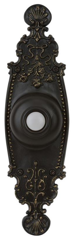 7 in. Lighted Surface Push Button Door Bell in Antique Bronze