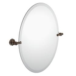 26 x 2-97/100 in. Zinc-Glass Oval Tilt Mirror in Oil Rubbed Bronze
