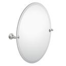 26 x 22-13/16 in. Zinc-Glass Oval Tilt Mirror in Brushed Nickel