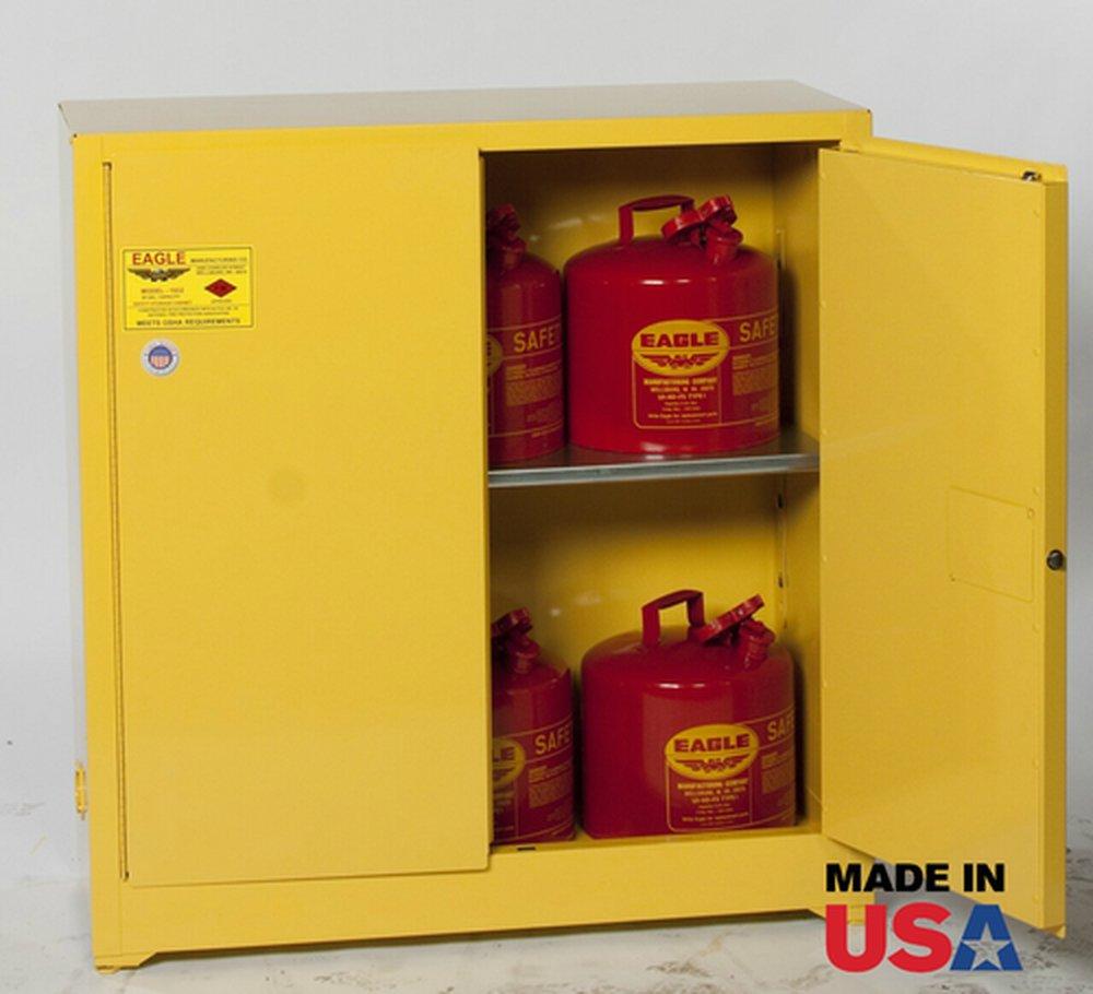 Eagle Yellow Safety Cabinet with 2-Door and Manual-Closing in Yellow 