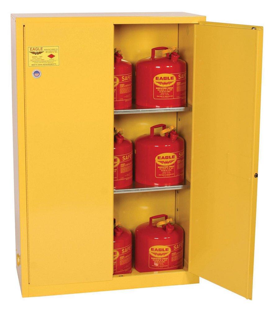 Eagle Yellow Safety Cabinet with 2-Door and Manual-Closing in Yellow 