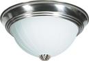 NUVO Brushed Nickel 13-1/4 in. 2-Light Flush Mount Ceiling Light 