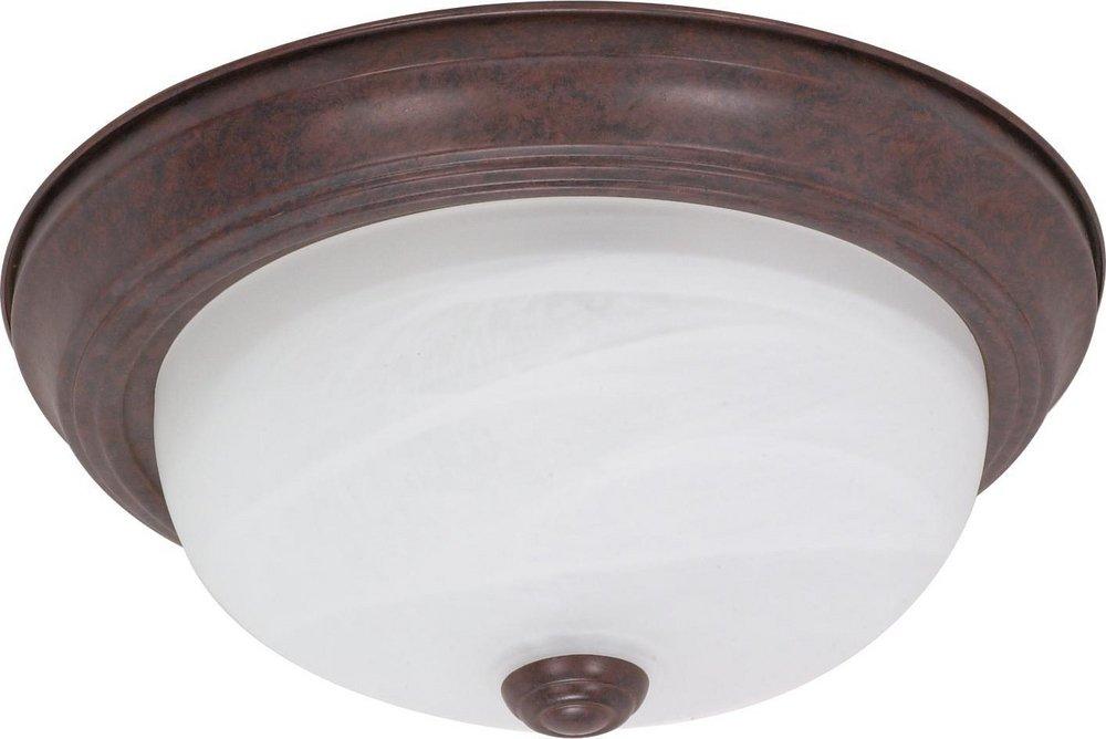 NUVO Old Bronze 13 in, 2-Light 60W Flush Mount Ceiling Fixture 