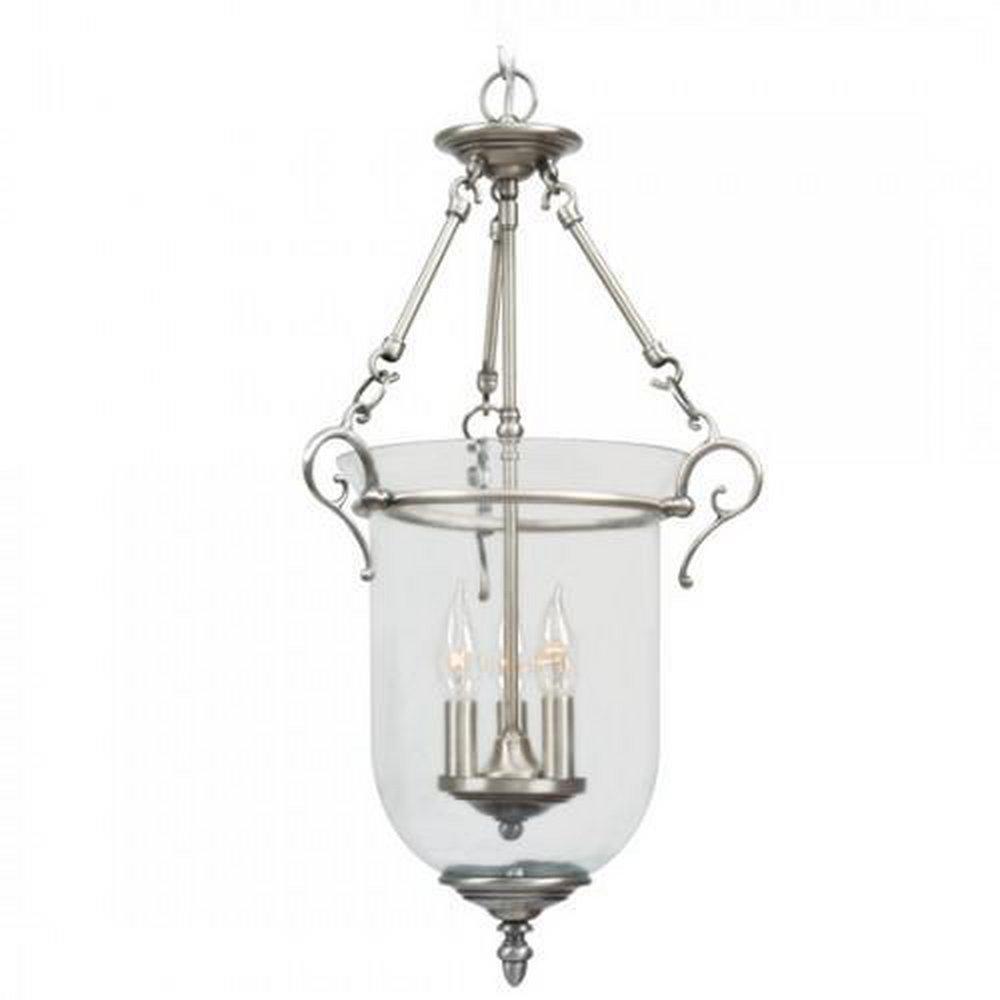 Livex Lighting Brushed Nickel 25 in. 3-Light Foyer Pendant 
