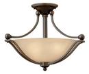 14 x 19-3/10 in. 100 W 2-Light Medium Semi-Flush Mount Ceiling Fixture in Old Bronze