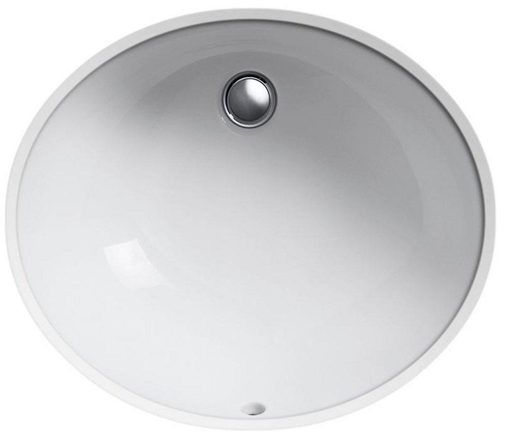 KOHLER White Undermount Bathroom Sink with Overflow 