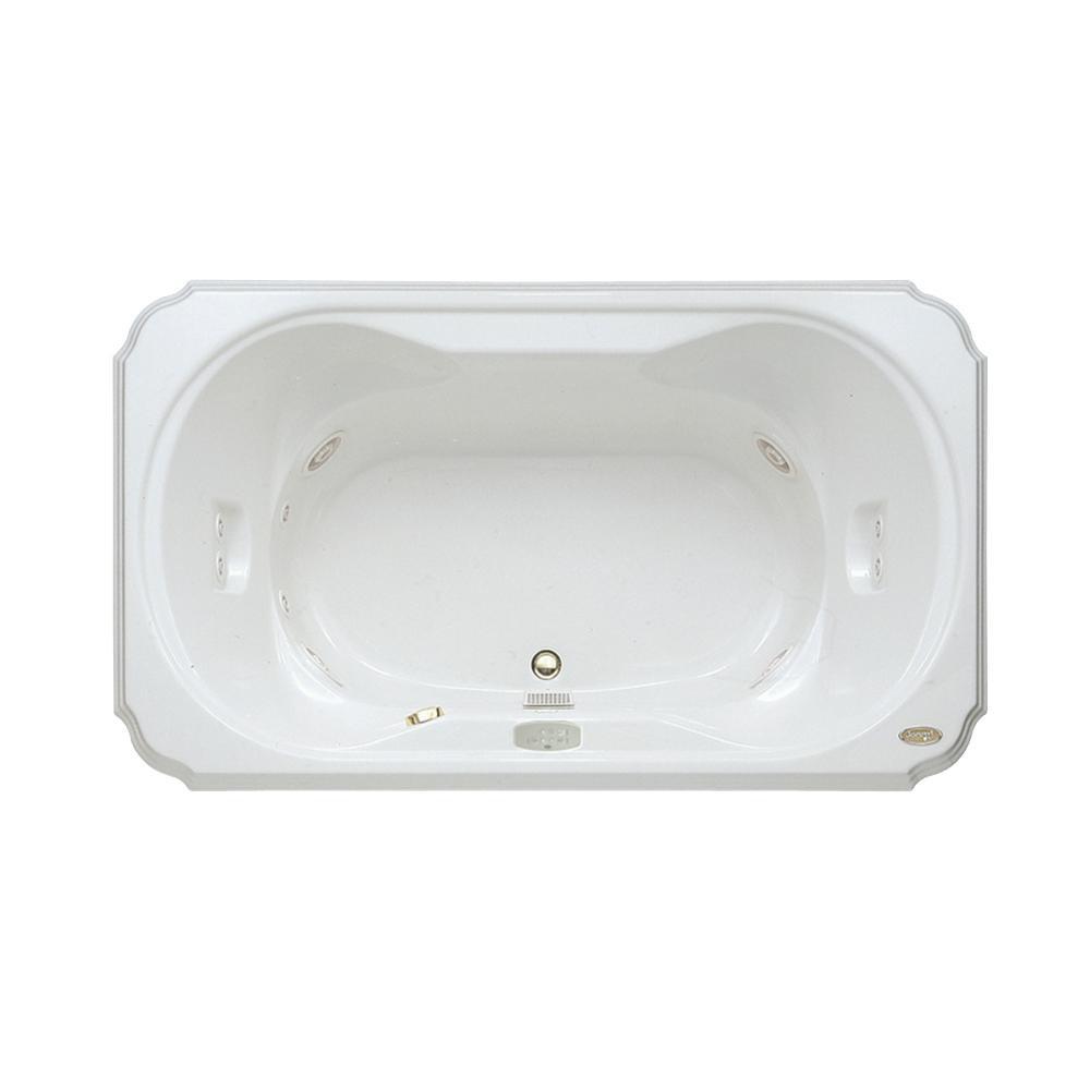 JACUZZI&reg; White 72 x 42 in. Thermal Air Drop-In Bathtub with Center Drain 