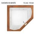 JACUZZI&reg; White 65-3/4 x 65-3/4 in. 15-Jet Acrylic Corner Drop-In or Undermount Whirlpool Bathtub with Center Drain and J4 Luxury Control 