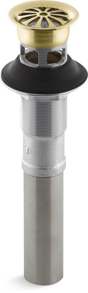 KOHLER Vibrant&reg; Polished Brass 1- 1/4 in. Lavatory Grid Drain with Overflow 
