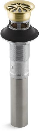 KOHLER Vibrant&reg; Polished Brass 1- 1/4 in. Lavatory Grid Drain with Overflow 