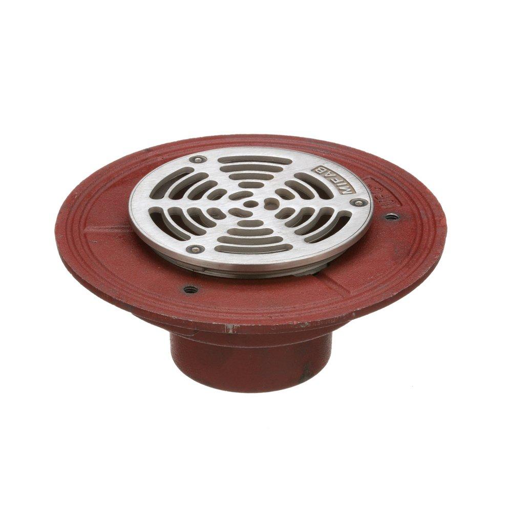 Mifab 2 No-Hub Flare Drain With 5 Round GRATE Nickel Bronze 