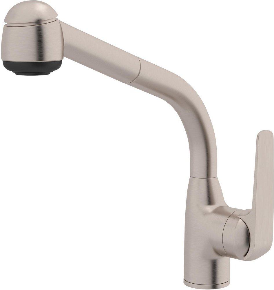 ROHL&reg; Satin Nickel Pull-Out Kitchen Faucet with Single Lever Handle 