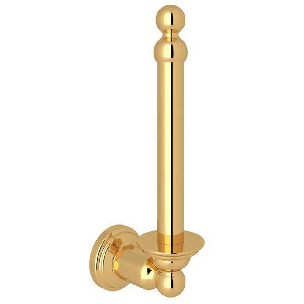 Perrin & Rowe Inca Brass Vertical Single Post Toilet Paper Holder Inca Brass *EDWARD 