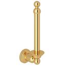 Vertical Single Post Toilet Paper Holder Inca Brass *EDWARD