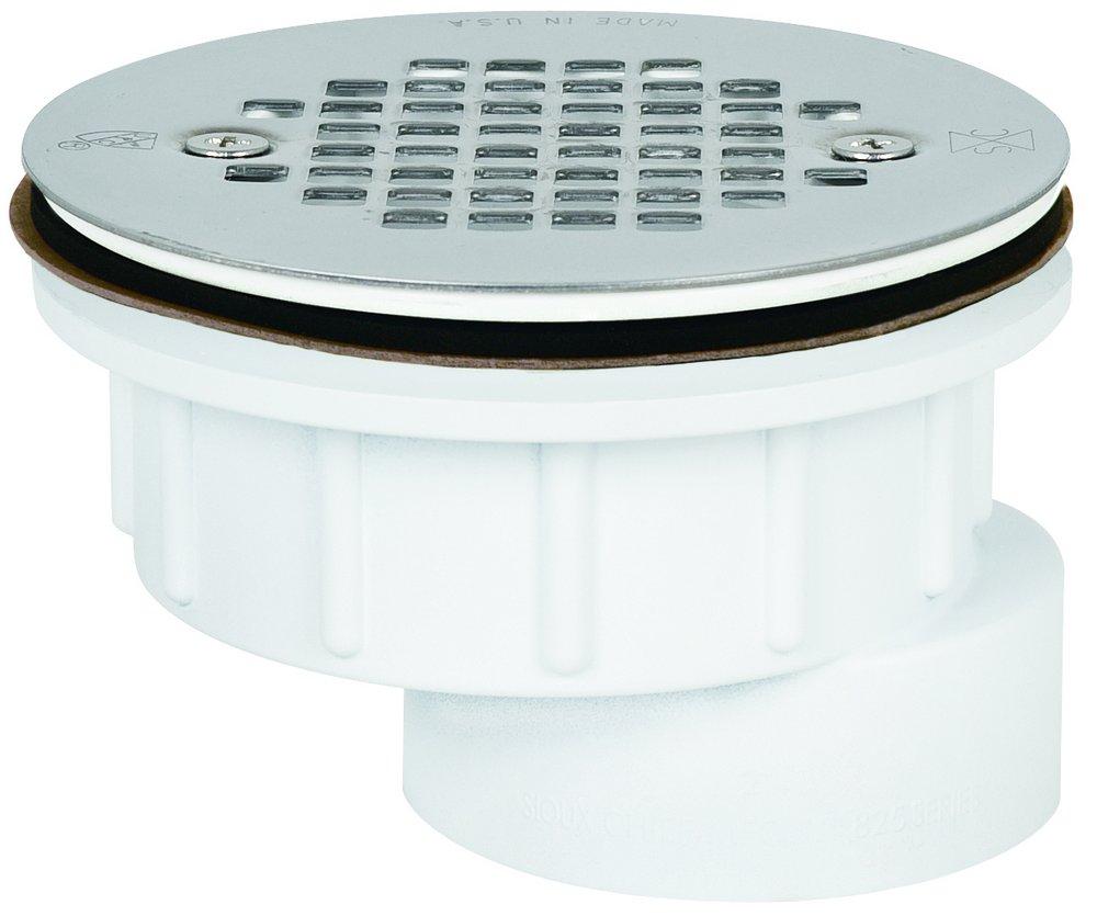 Sioux Chief Stainless Steel Hub Plastic White Shower Drain 