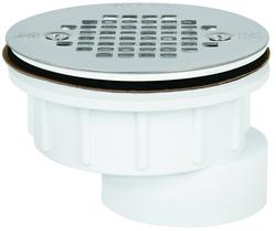 2 in. Hub Plastic White Shower Drain