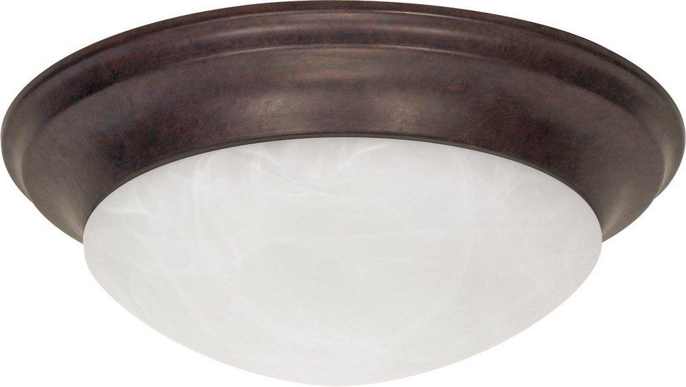 NUVO Old Bronze 3 Light 60W 17 in. Flush Mount Light 